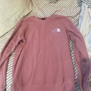 north face pink sweater/sweatshirt